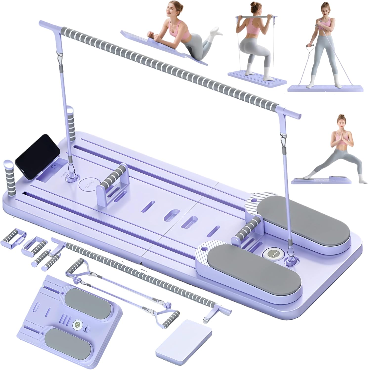 Pilates Board-Pilates Reformer Set,Multi-Purpose Portable Pilates Reformer Machine Home Pilates Kit for Home Workout,Fitness, Exercise,Abs,Core Equipment