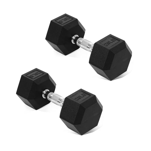Fitvids Rubber Encased Hex Dumbbell (pair)