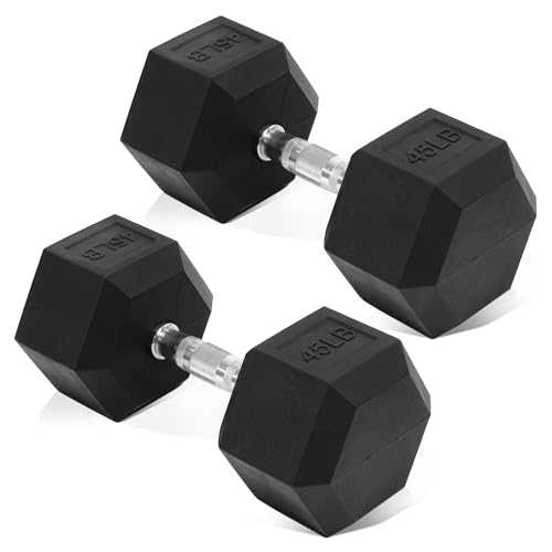 Fitvids Hex Rubber Coated Dumbbells (pair)