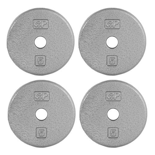CAP Barbell Standard 1-Inch Cast Iron Weight Plates - Singles & Sets | 1.25-50 lbs | Multiple Options